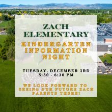 Kindergarten Information Night 12/03